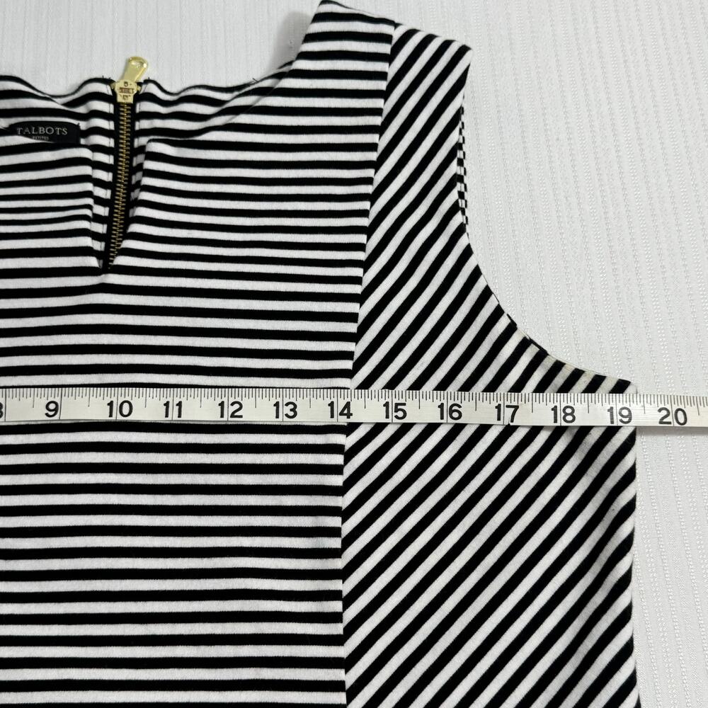 TALBOTS Women’s Size LP Black White Striped Sleeveless Workwear Office Fashion - Picture 4 of 8